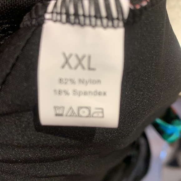 Floral One Piece Mesh Shirred Waistline Pleated Hem Swimsuit Skirt size XXL - Picture 9 of 15